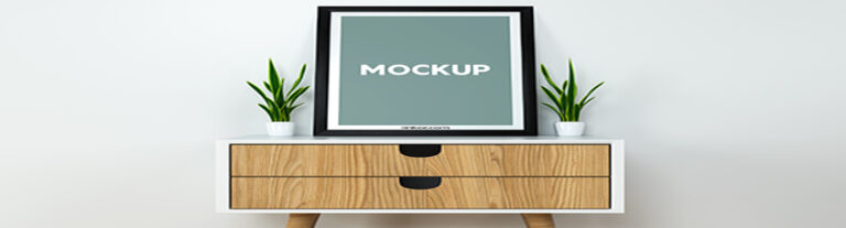 إطار PSD mock up مجاني على على الحائط