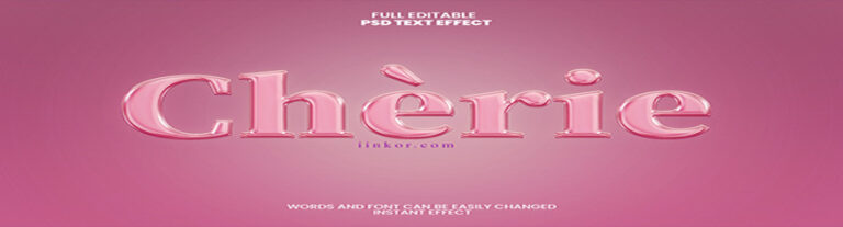 PSD logo شعار نص Pink مع تأثير السطوع الوردي