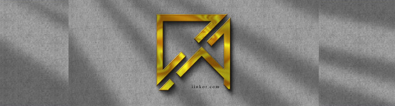 logo psd شعار حرف ذهبي على حائط رمادي