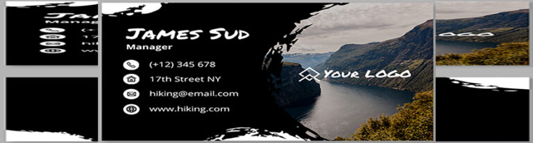 تصميم PSD business card عن مفهوم المشي.