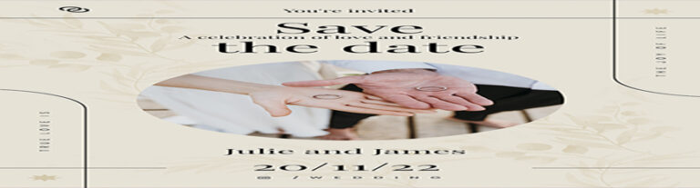 تصميم مبتكر كارت دعوة حفل زفاف قابل للتعديل